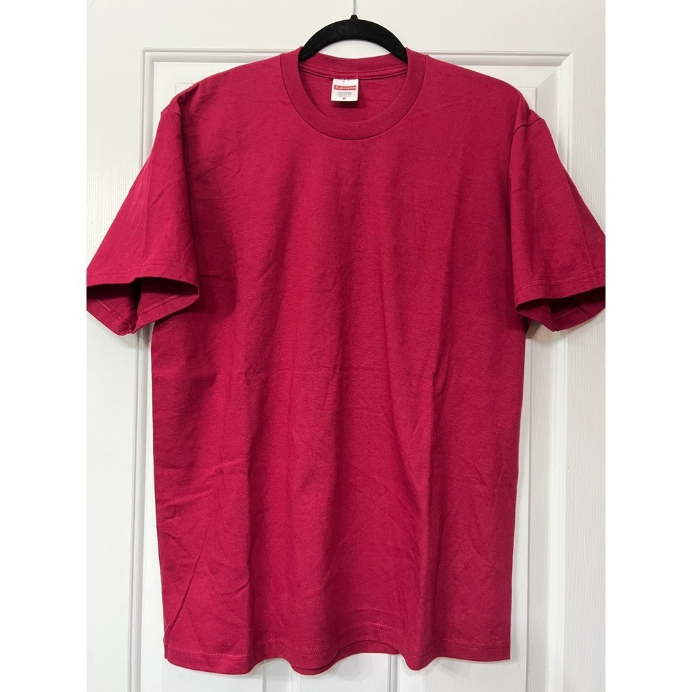 Supreme Blank T-Shirt Mens Medium Red Short Sleeve Crewneck Made in USA‎ Cotton - Picture 2 of 6